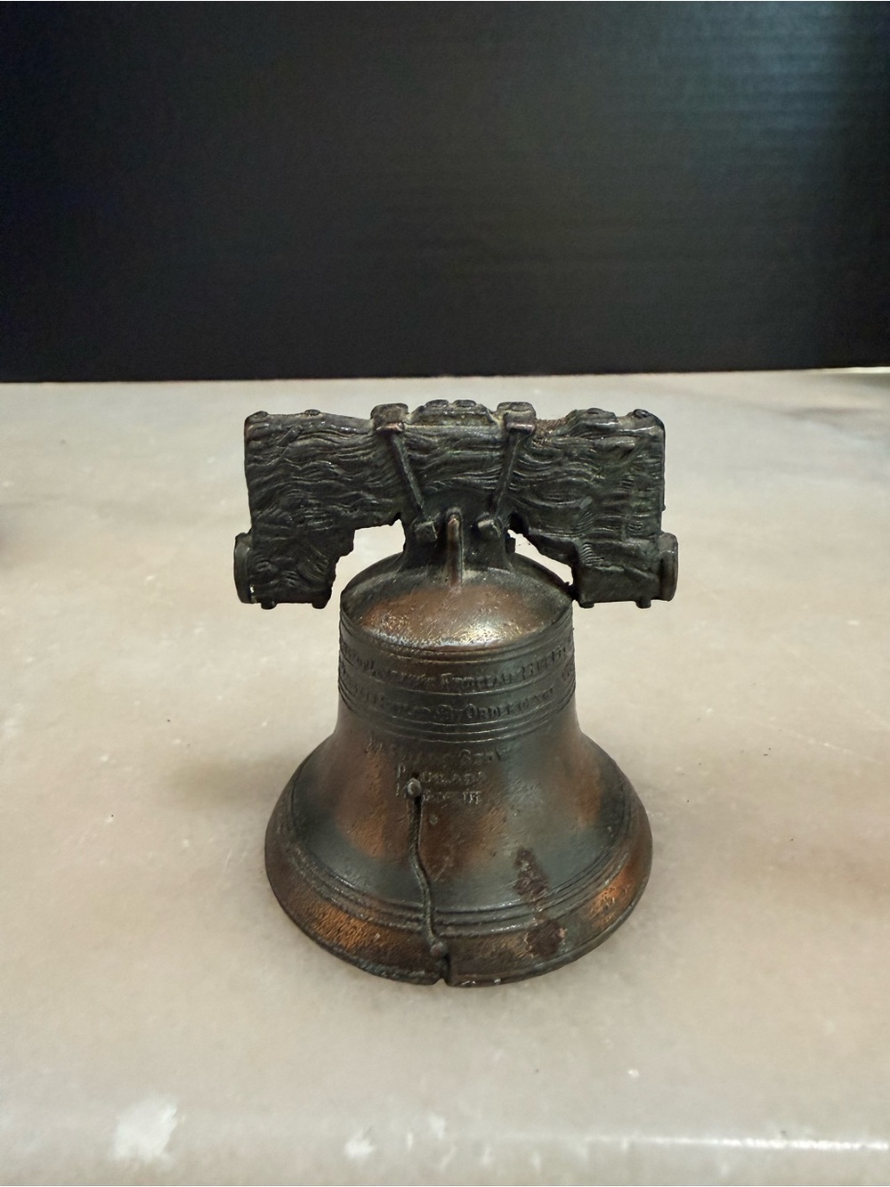 Metal Liberty Copper Bell Philadelphia Replica Size 2.5"H Dark Brown